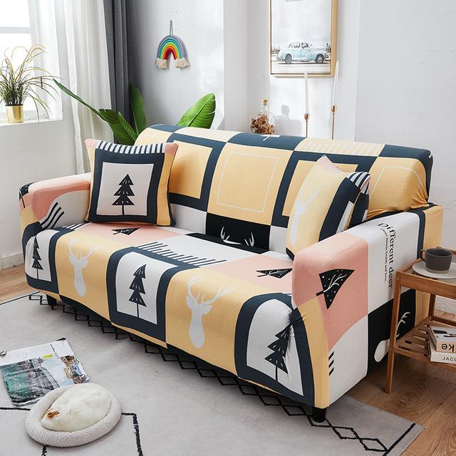 Geometric Printed Stretch Sofa Covers For Living Room Modern Style Sofa Slipcovers All Seasons Available Couch 1 /2 /3 /4 Seater
