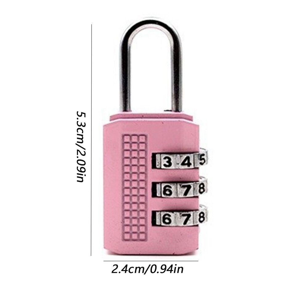 Mini Password Lock 3 Digit Zinc Zinc Alloy Padlock Portable Number Lock  Suitcase