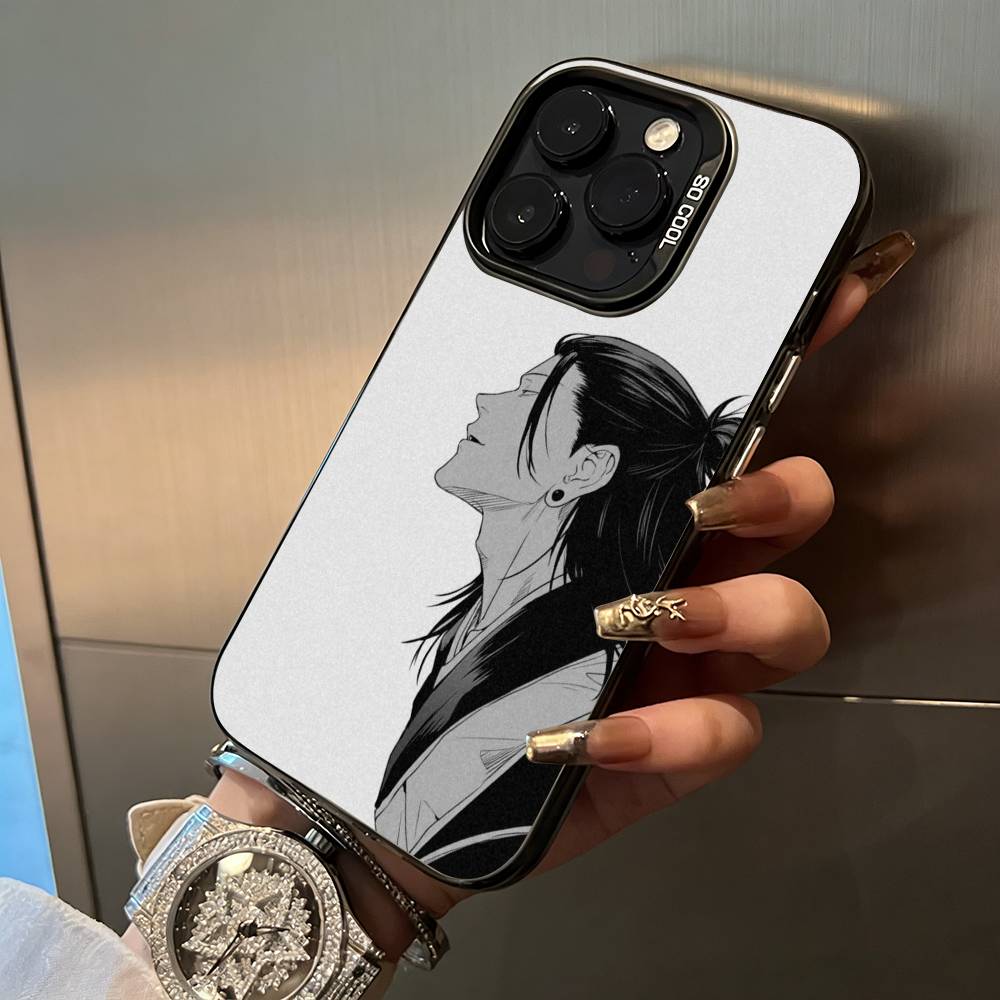 J-J-ujutsu Kaisen-S-uguru- Geto For iPhone 17 16 15 14 13 12 11 Pro Max XS  17 Air Silicone Colored Silver Bumper Cover