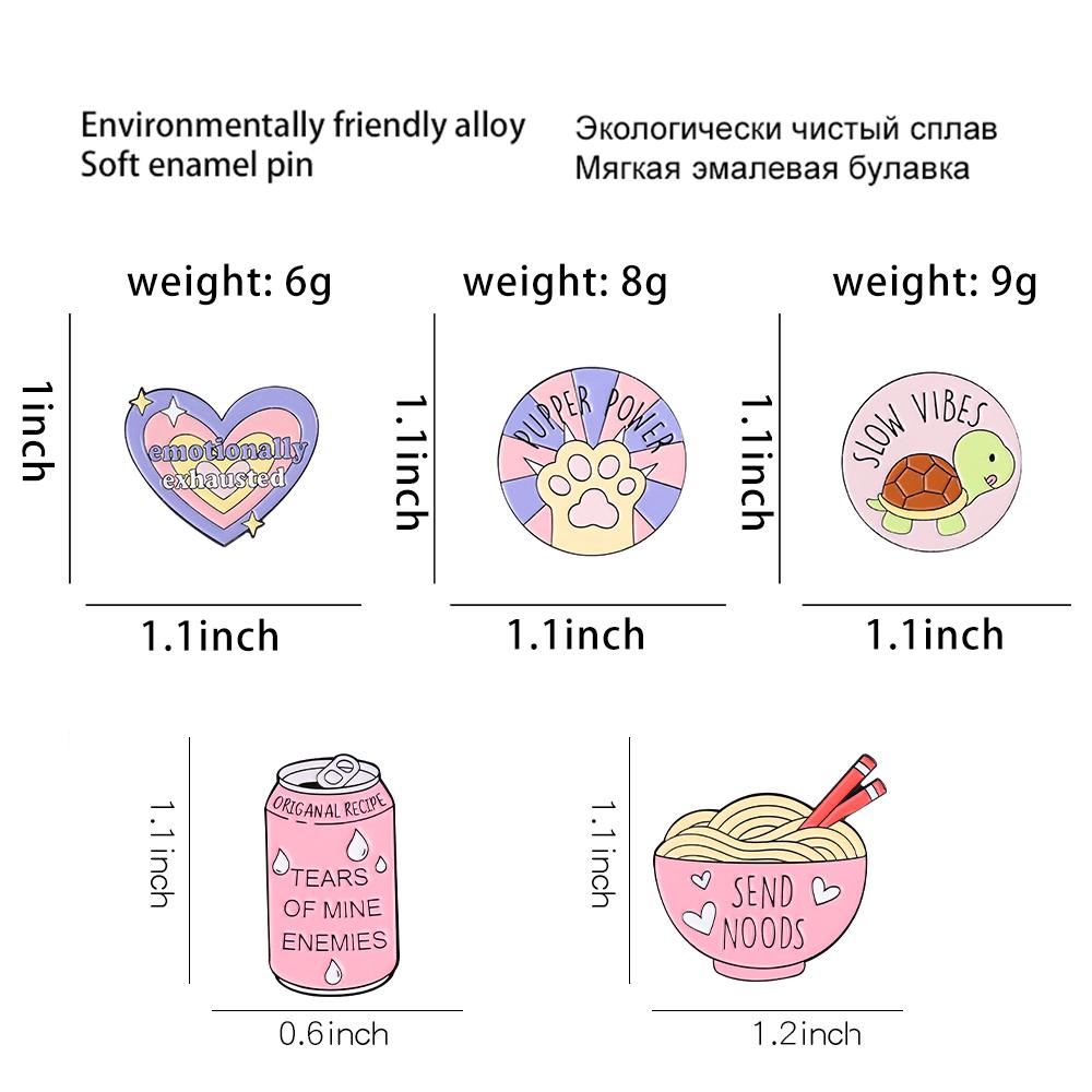 Tears of Enemies Enamel Pins Custom Cans Juice Ramen Pun Send Noods Brooches Lapel Badges