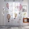 1Pc Pink Hot Air Balloon Sheer Curta - Dreamy Cloud & Star Print Window Drapes For Kids Bedroom Nursery Decor