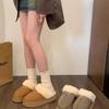 Slippers women wear new winter fur integrated thick-soled bag head fluffy slippers plush snow boots cotton shoes