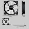 TEUCER B12025 PC-Gehäuselüfter, 120 mm, 12 V, 4-polig, Vortex-Lichteffekte, stoßfest, geräuschlos, Hochleistungs-Computer-Kühllüfter