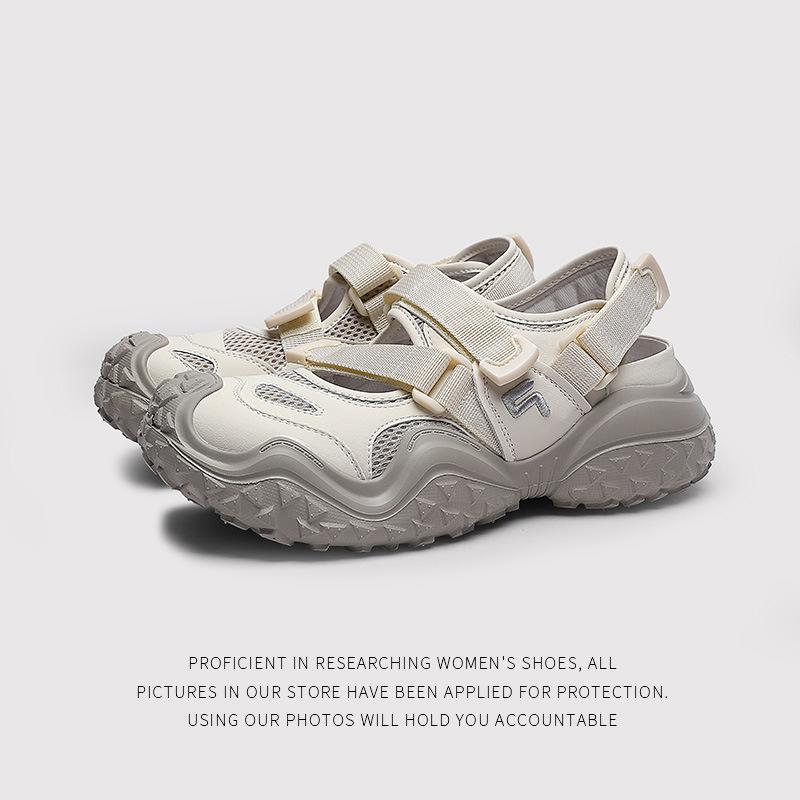 Mary Jane Shoes Ugly Cute Shoes Women'S Summer Platform Hollow Breathable Sports Dad Sandals