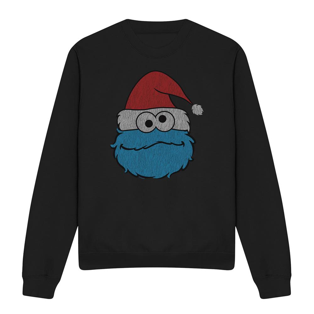 Sesame Street Unisex Adult Cookie Monster Christmas Sweatshirt