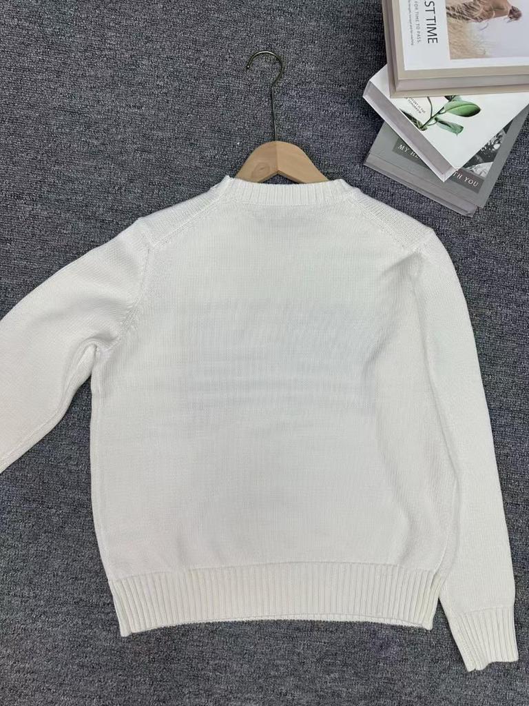 R~L Women's Heavyweight Star Embroidered Crew Neck Sweater - Versatile Autumn/Winter Fashion