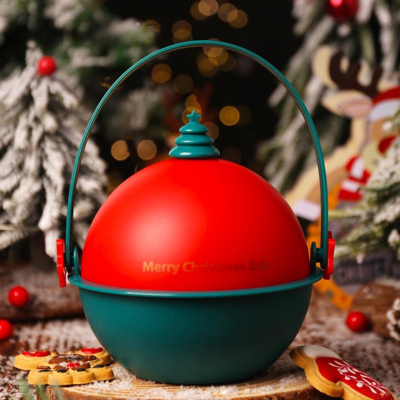 Cutie cadou transfrontalieră cu mere în Ajunul Crăciunului și design de om de zăpadă