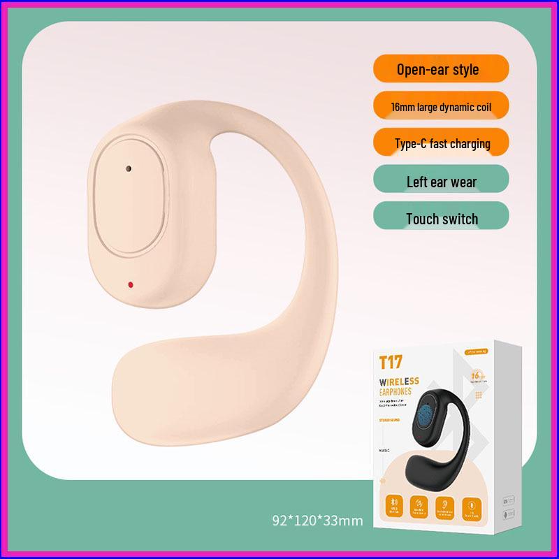 Wireless Bone Conduction Ear-hook Bluetooth Earphones: Sports Noise Cancelling, Long Battery Life, Compatible with Apple & Huawei
