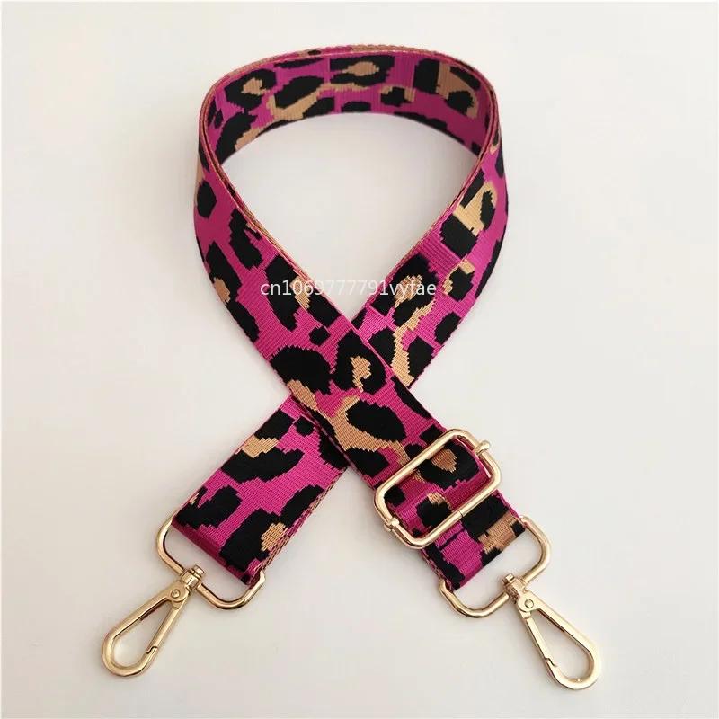 Women 3.8cm Wide Colorful Bag Strap Band Leopard Shoulder Crossbody Straps Female Nylon Adjustable Bags Belt Accessory