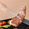 Portable BBQ Sausage Turning Tongs Kitchen Stainless Steel Locking Cooking Non-Slip Food Grill Tongs Long Handle Tongs Flip Tool