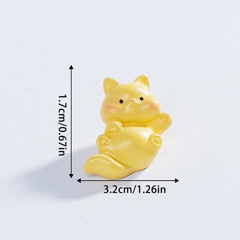 5Pcs/Bag Cute Kitten Cat Doll Car Resin Ornaments Micro Landscape Ornaments Desktop Home Decoration Dollhouse Toy Accessory Gift