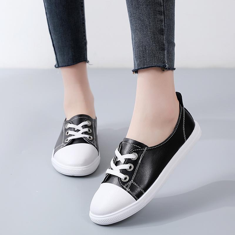 2022 Summer Women's Trendy White Faux Lace Korean-Style Board Shoes with Soft Upper and Sole