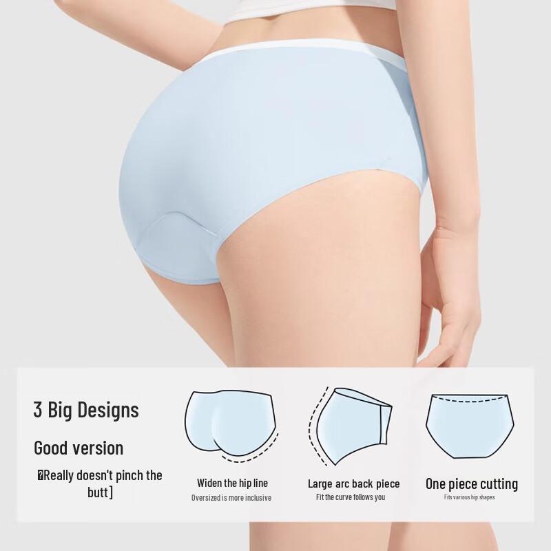 FitonTon Women's Pure Cotton Antibacterial Seamless Triangle Briefs