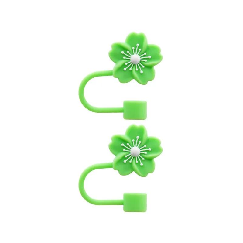 2pcs Straw Cover Cap for Stanley Cup Accessories,Lids Flowers Tip Covers Silicone Straw Topper 10mm Reusable Straw Tips