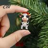 Portable Hanging Decorations for Home Car Christmas Cow Ornament Advent Calendar 2026, 24 Days 2D Acrylic Pendant Cute Shaped Tree Ornaments Countdown