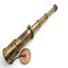 Functional Telescope | Brass Made | Glass Optics and High Magnfication | Kid's Telescope | Camouflage Finish | 18in Long | 1 Pc In Leather Bag