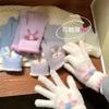 Knitted Gloves, Women's Autumn and Winter Wool, Warm Five Fingers, Cute Students Riding In Winter, New Bows