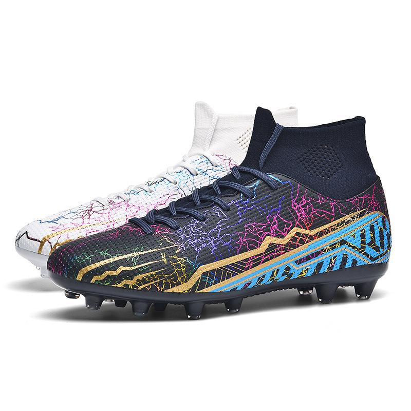 Student football shoes AG long nails TF broken nails boys and girls high top students grass sports shoes training shoes