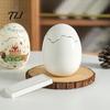 Romantic Atmosphere Lamp Ceramic Eggshell Candle Holder for Scented Candles, Candles Thoughtful Birthday Present Container, Minimalist Art Ornament