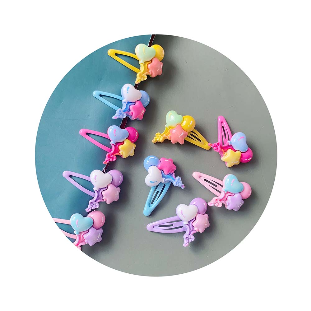 100PCS Heart Balloon Hairpin Hair Claws Clips for Girls Kids Children Crab Headband Korean Hair Accessories Headwear