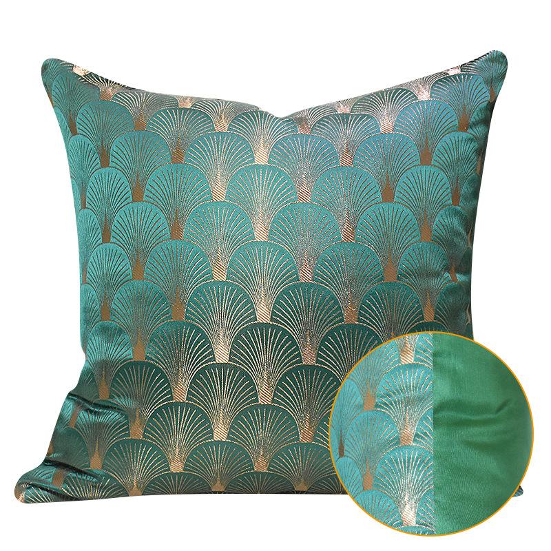 

Зеленая веерообразная подушка для кровати, диван, современный минималистичный пух, подушка с хлопковым сердечником из полипропилена 45*45