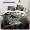 Owl and Its Reflection  Pattern Bedding Quilt Set Quilt Cover Pillowcase Home Decoration  Gift (1 * duvet cover + 2 * pillowcase, without core)