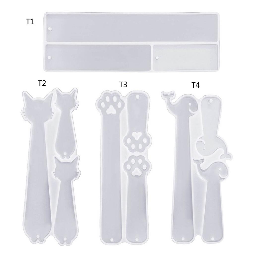 Lesezeichenform Rechteck Katzenkralle Delfin Silikonform Harzgussform DIY Bastel Anhängerform Handgemachtes Ornament Werkzeug