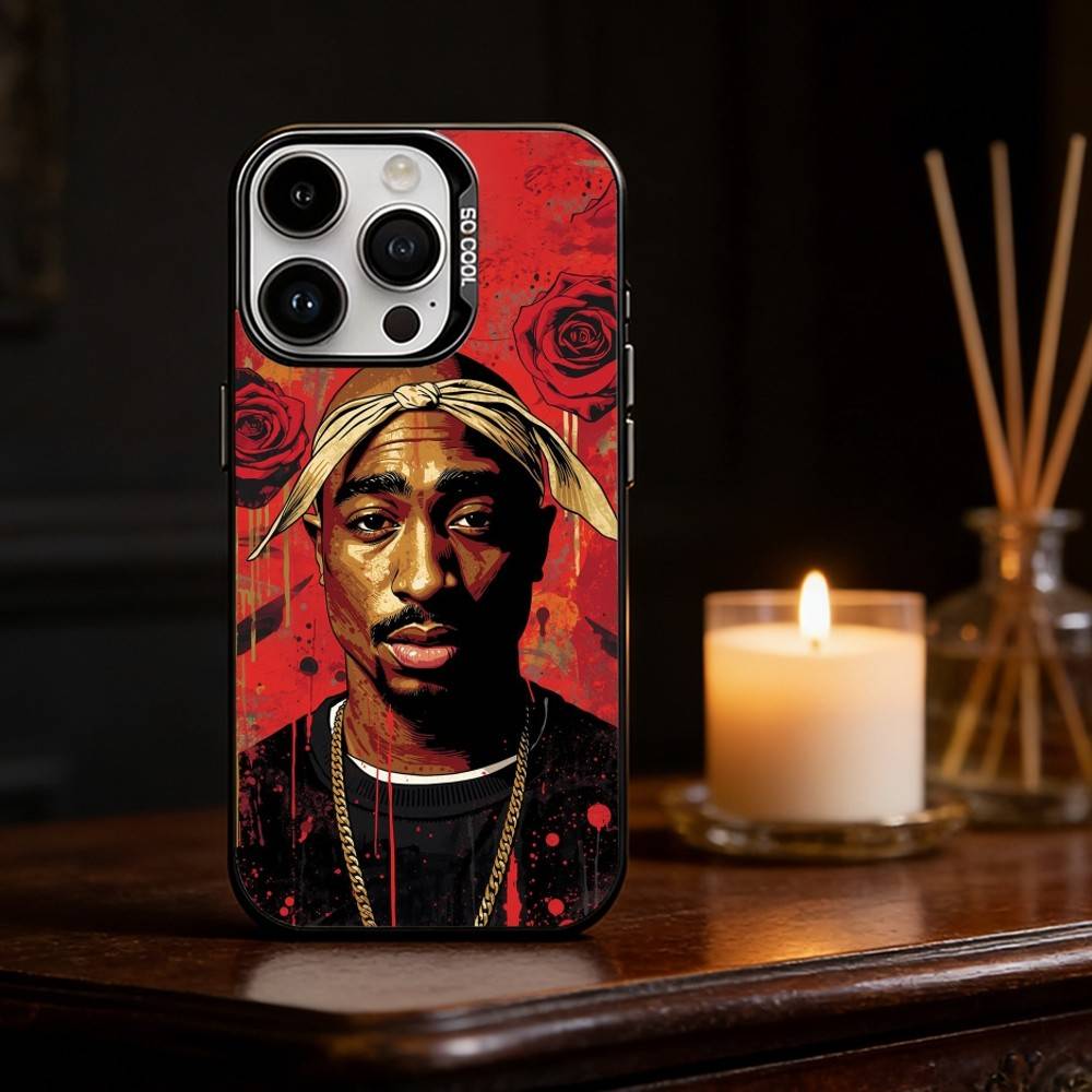 Rapper 2pac Tupac Yinuoda Phone Case For iPhone 17 16 15 14 13 12 11 Pro Max Plus Silver Matte Black Cover