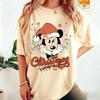 Disney Mickey Mouse Minnie Christmas T Shirt Women Men Cotton Short Sleeve Holiday Sweater Graphic Tee Party Family Winter Top