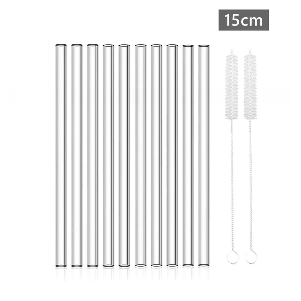 15cm Short Glass Straws Clear Drinking Straws for Cocktails Whiskey Coffee Bar Party Straight Bent Reusable Straws Barware