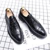 Oxford Men Dress Shoes Classic Brogue Shoes Fashion Casual Leather Shoes Mens Brown Lace Up Wedding Office Formal Oxfords