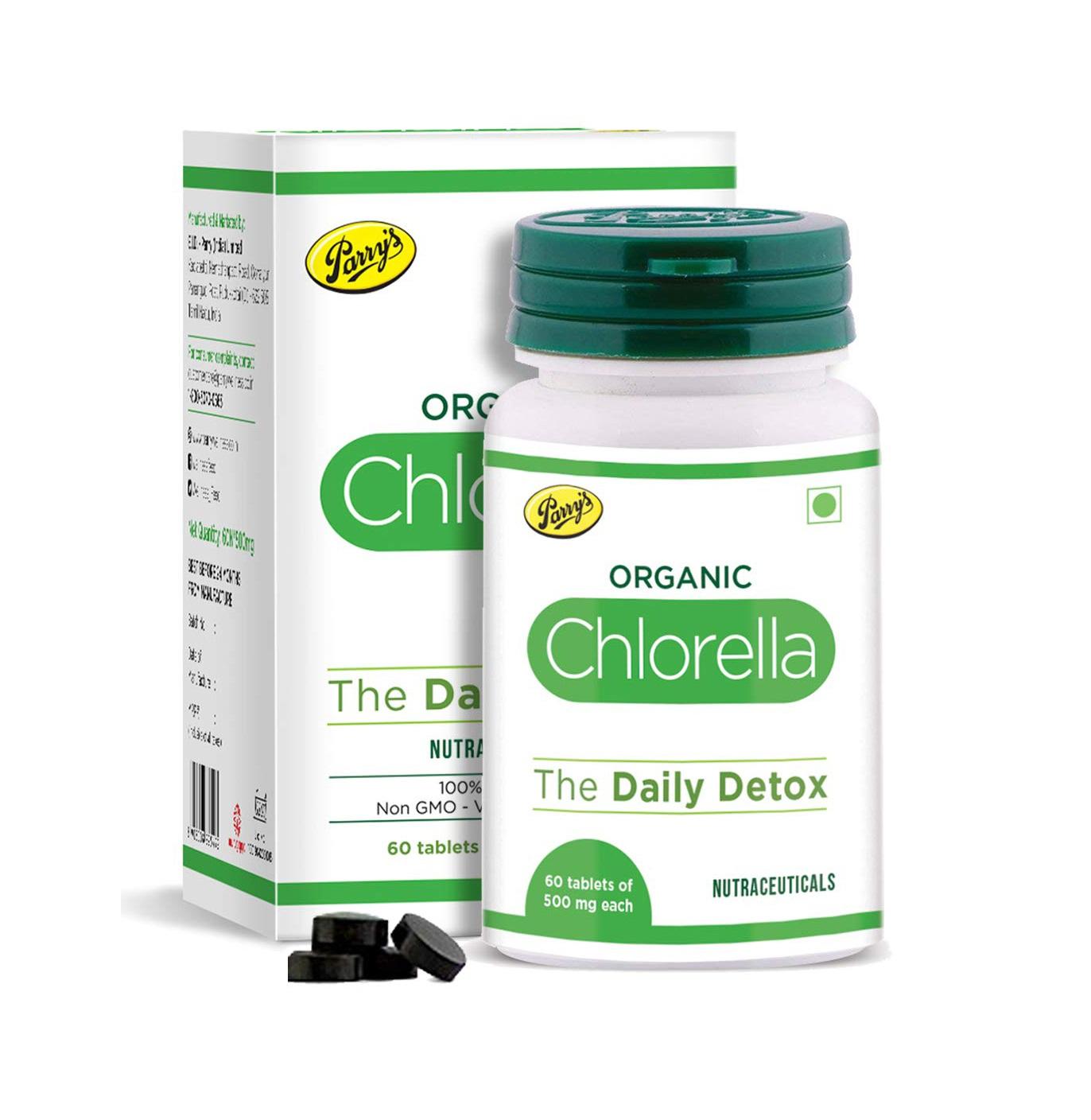 

Chlorella (60 tabs, 500 mg), Organic Chlorella Detox Superfood Parry Wellness