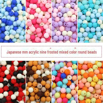 Contas de acrílico fosco feitas à mão: Cores sólidas e misturadas para pulseiras, colares e pingentes de telefone DIY
