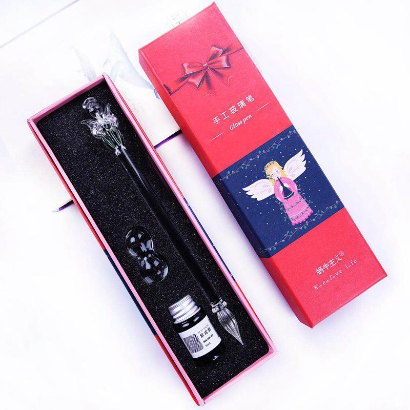Farbige Glas-Dip-Feder Geschenkbox - Signatur & Kreativer Swatch-Stift