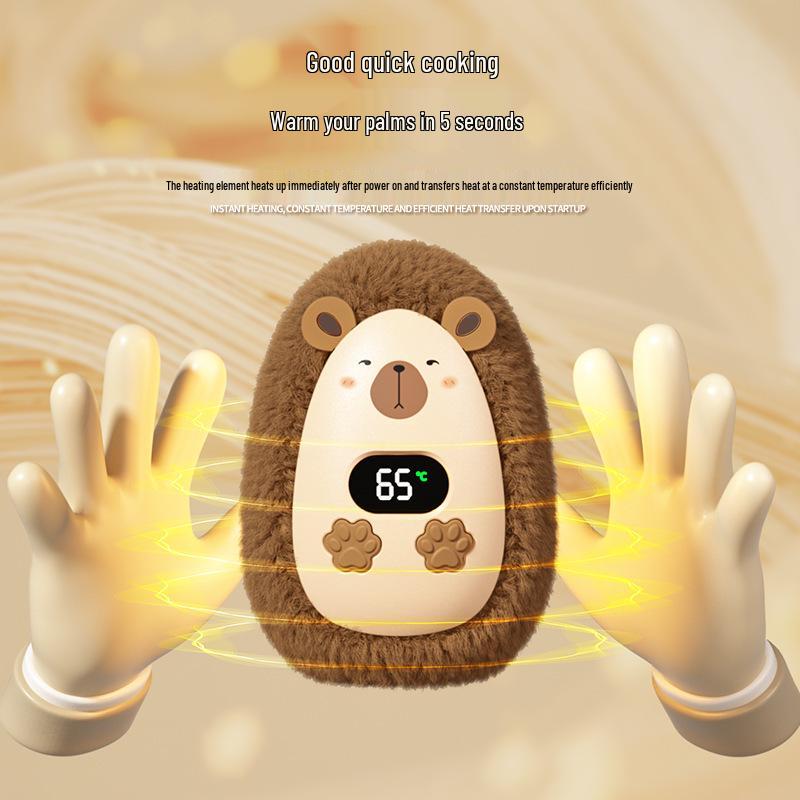 USB-wiederaufladbarer Cartoon-Handwärmer - Niedliches Plüschtier, Digitalanzeige, Tragbares Mini-Wintergeschenk für Babys & Mädchen