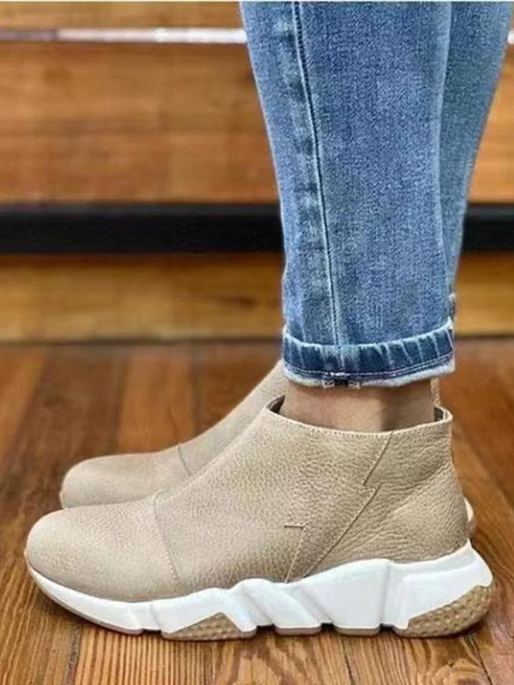 Fashion Women Arch Spupport Boots Short Plush Warm Femme Boots Winter Waterproof Women Shoes Ankle PU Women Boots