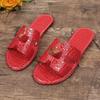Dámské letní luxusní svrchní oblečení Pantofle s plochým dnem Turistické sandály na dovolenou na pláži Klasická móda Kožené skluzavky Outdoor