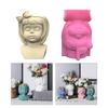 Bowknot Girl Flower Pot Silicone Resin Mould DIY Succulent Planter Molds Craft