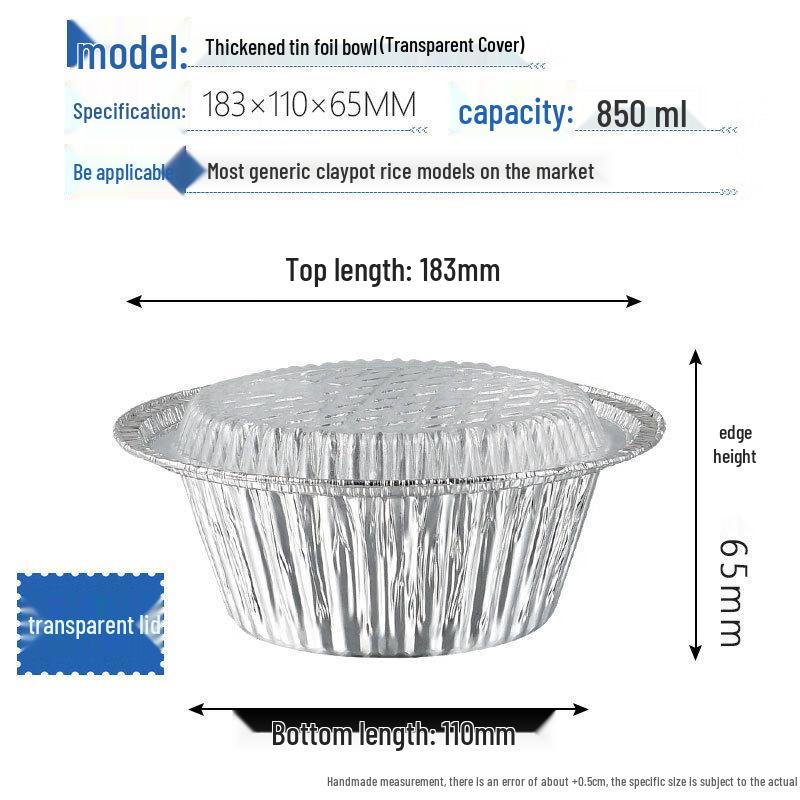 

Disposable Round Aluminum Foil Claypot Rice Containers with Lids