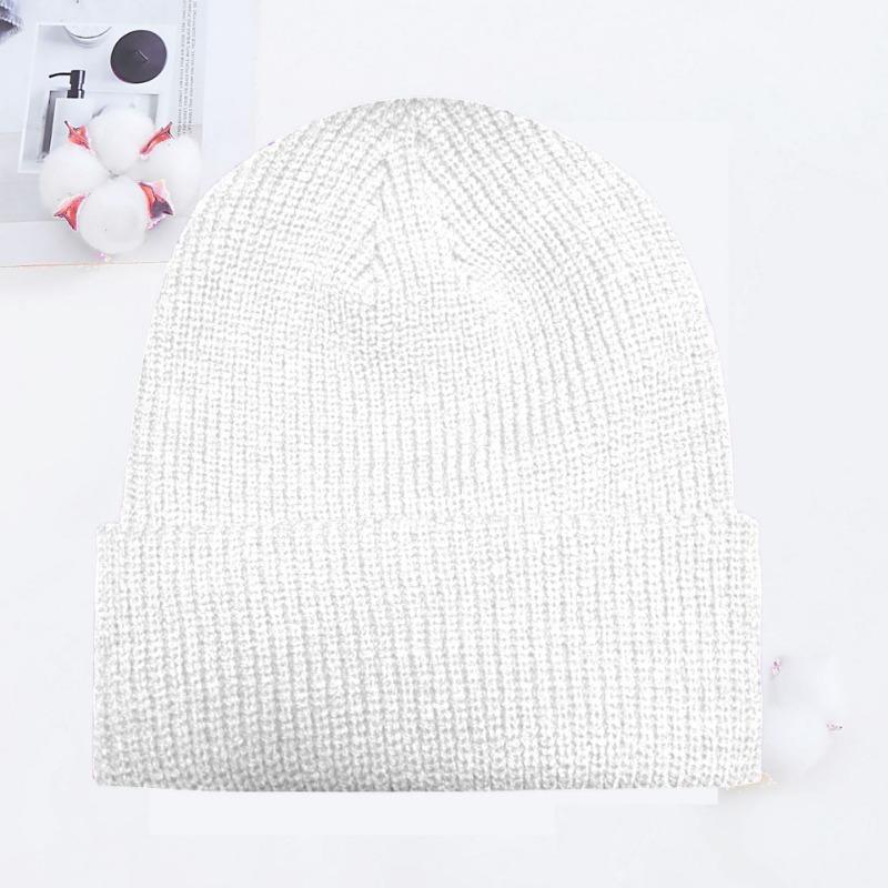 Winter knitted hat embroidered wool hat warm men's and women's simple fashion acrylic pullover hat