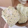 Women's Spring & Fall Cloud Cotton Pajama Set - Lightweight, Sweet Doll Collar, Long Sleeve & Pants with Prints.