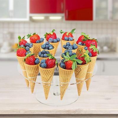 Ice Cream Cone Holder,Waffle Holder,Multi Holes Pastry Rack,Cone Display Stand,Acrylic