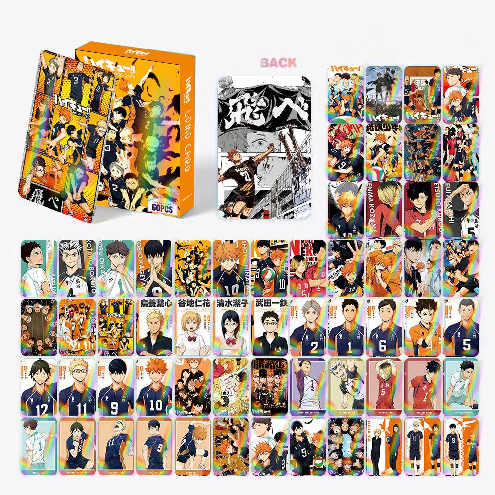 60 Stück/Set Anime Haikyuu Lomo-Karten Doppelseitige Laserkarten Sammlung Geschenke