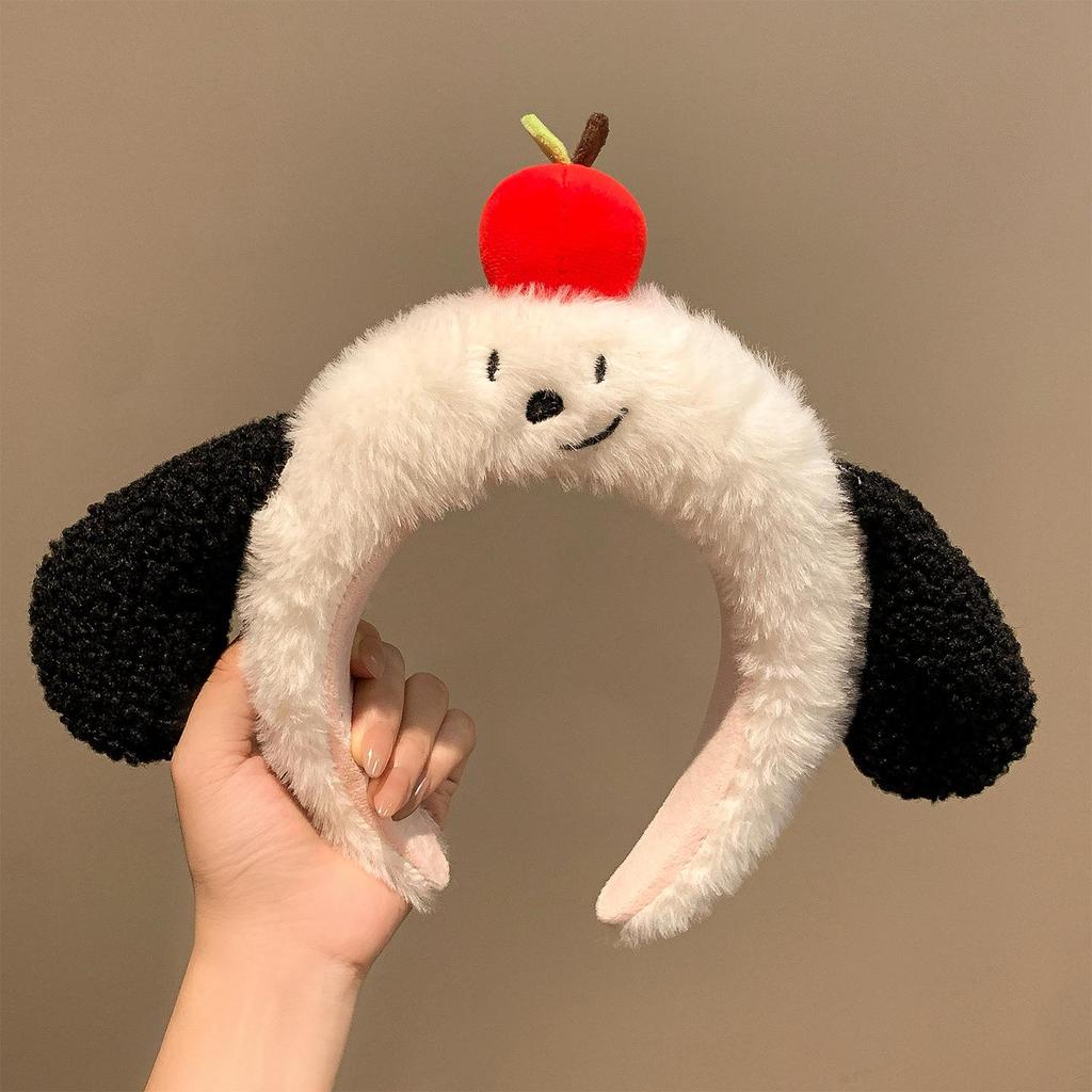 Cartoon Puppy Ears Plush Headband for Women - Autumn/Winter Daily Wear & Face Washing.