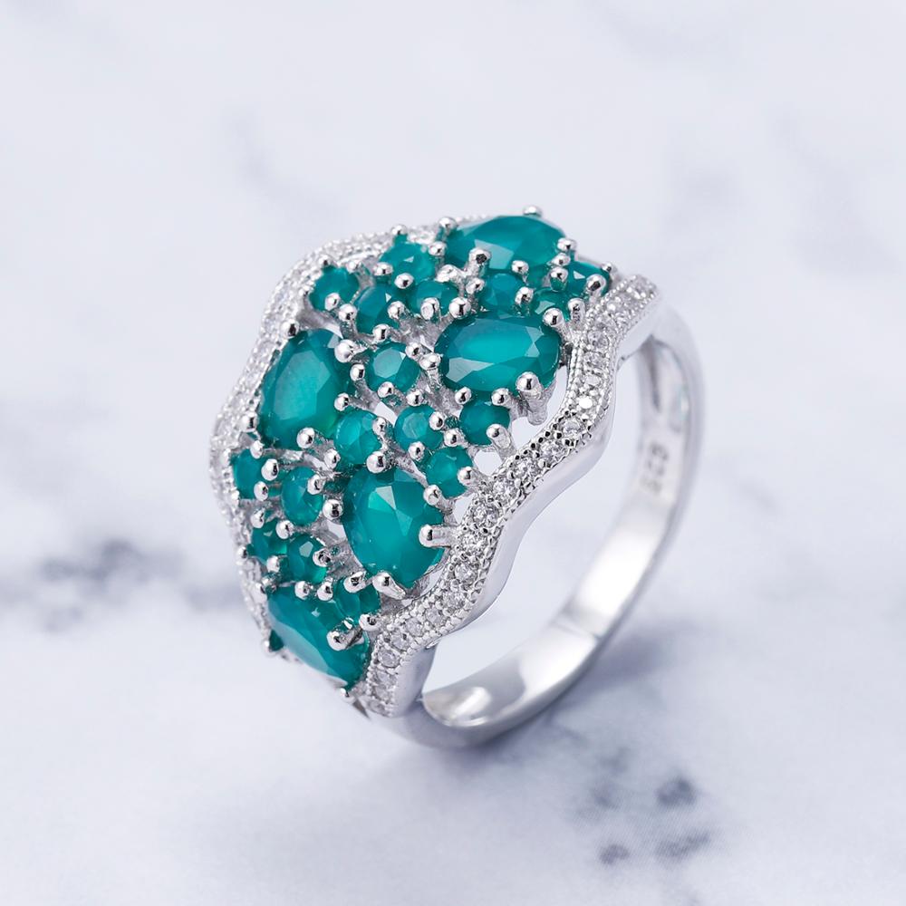 

Gb 4,77 карата натуральный зеленый агат, драгоценный камень, винтажные кольца, твердое серебро 925 пробы, ювелирные украшения для женщин, элегантный подарок 5