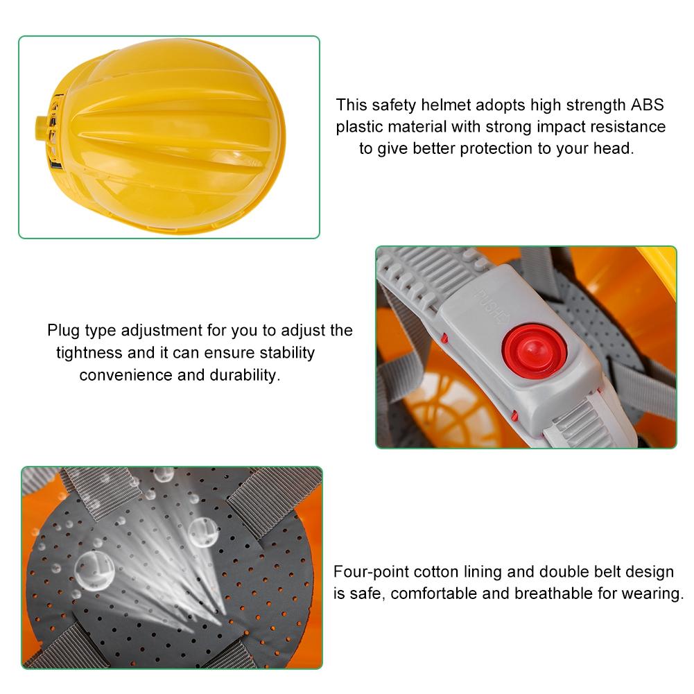 Outdoor-Sicherheitshelm mit Solarstromventilator, Arbeitshut, Bau-Schutzkappe, Gelb