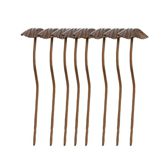 1/5/6/8/10Pcs Wrought Iron Mushroom Decoration Set Lightweight Stable Structure Desk Ornament Garden Home Decor