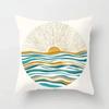 Yellow Orange Brown Abstract Art Cushion Covers Geometric Plants Sunrise Woman Portrait Painting Pillows Case Sofa Throw