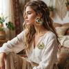 Vintage Big Eyes Dangle Earrings Resin Eyes Earring Corsage Fashion Eye Brooch  For Women Jewelry