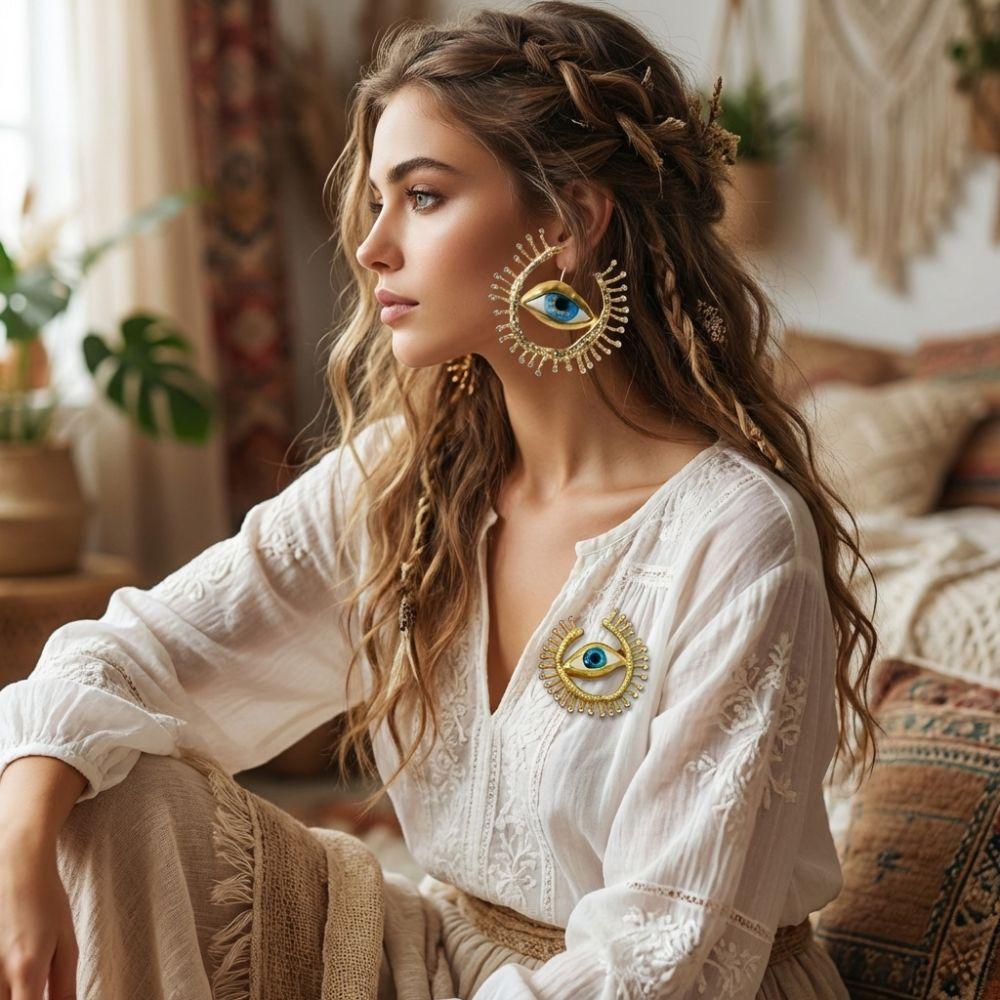 Vintage Big Eyes Dangle Earrings Resin Eyes Earring Corsage Fashion Eye Brooch For Women Jewelry